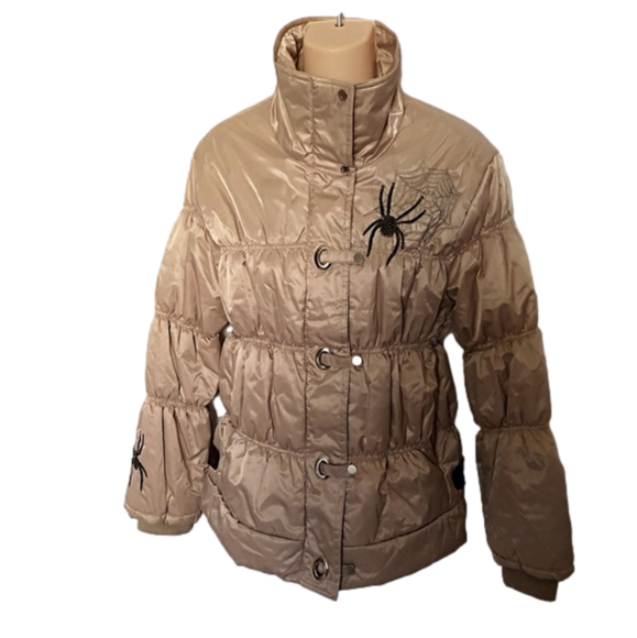 DFJXFASHION Shiny Tan SPIDER Fall/Winter Coat - Picture 2 of 8
